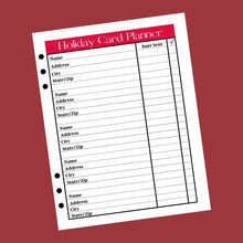 Load image into Gallery viewer, Holiday Christmas Card Planner Insert