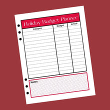 Load image into Gallery viewer, Holiday Budget Planner Insert