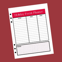 Load image into Gallery viewer, Holiday Event Planner Insert