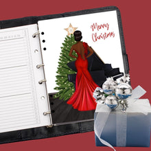 Load image into Gallery viewer, Lady In Red Christmas Dress Planner Cover Set or Dashboard