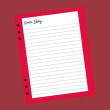 Load image into Gallery viewer, Santa Baby Red and White Christmas Note Pages