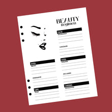 Load image into Gallery viewer, Beauty Regimen Planner Insert