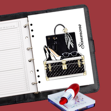 Load image into Gallery viewer, Chic Black and White Planner Cover Set or Dashboard