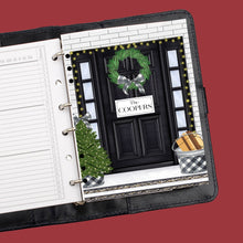 Load image into Gallery viewer, Black and White Buffalo Check Christmas Door Planner or Dashboard