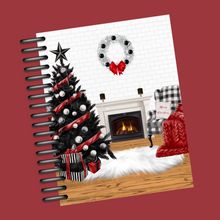 Load image into Gallery viewer, Christmas Planner Cover Set, Red, Black & White Christmas Living Room Scene