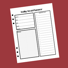 Load image into Gallery viewer, Daily Meal Planner Insert