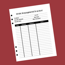 Load image into Gallery viewer, Debt Repayment Tracker Planner Insert