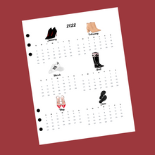 Load image into Gallery viewer, Shoe Six Month At A Glance Calendar Insert