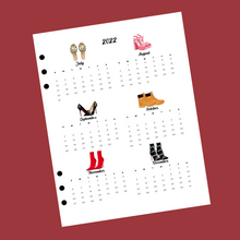 Load image into Gallery viewer, Shoe Six Month At A Glance Calendar Insert