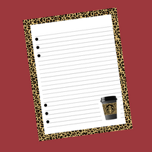 Load image into Gallery viewer, Coffee and Leopard Print Note Pages
