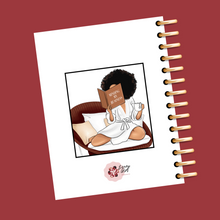 Load image into Gallery viewer, African American Girl Reading and Minding Her Business Planner Cover or Dashboard