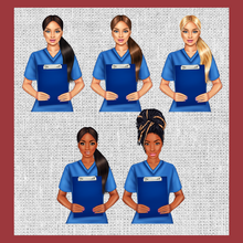 Load image into Gallery viewer, Nurse in Blue scrubs Planner Cover Set or Dashboard