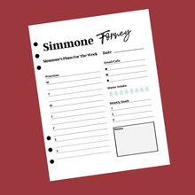 Load image into Gallery viewer, Personalized Weekly Planner Insert