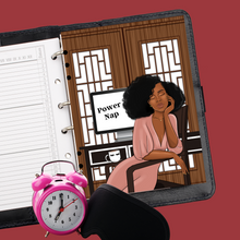 Load image into Gallery viewer, African American Girl Boss Taking Power Nap Planner Cover Set/Dashboard