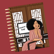 Load image into Gallery viewer, African American Girl Boss Taking Power Nap Planner Cover Set/Dashboard