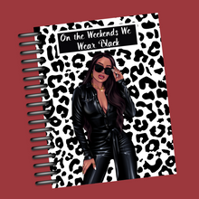 Load image into Gallery viewer, African American Girl and Leopard Print Planner Cover Set or Dashboard, Curvy Girl,