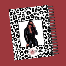 Load image into Gallery viewer, African American Girl and Leopard Print Planner Cover Set or Dashboard, Curvy Girl,