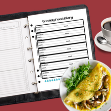 Load image into Gallery viewer, Weekly Food Diary Planner Insert