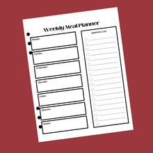 Load image into Gallery viewer, Weekly Meal Planner Insert