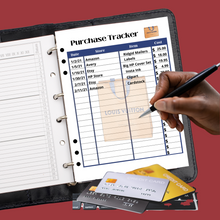 Load image into Gallery viewer, Designer Purchase Tracker Planner Insert

