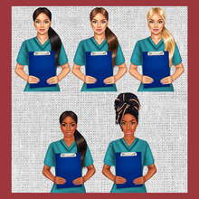 Load image into Gallery viewer, Nurse in Green Scrubs Planner Cover Set or Dashboard
