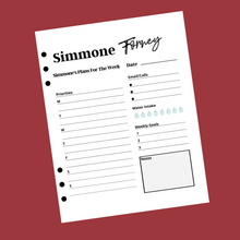 Load image into Gallery viewer, Personalized Weekly Planner Insert
