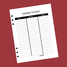 Load image into Gallery viewer, Savings Tracker Planner Insert
